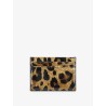 Patent leather card holder with animal print