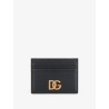 Leather card holder with metal DG logo