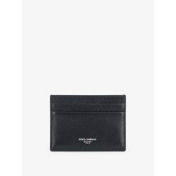 Leather card holder with woven pattern