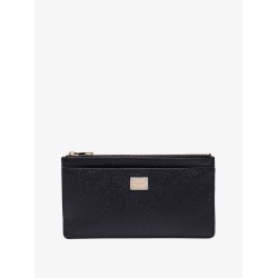 Hammered leather card holder with metal tag