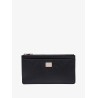 Hammered leather card holder with metal tag