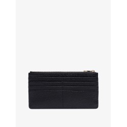 Hammered leather card holder with metal tag