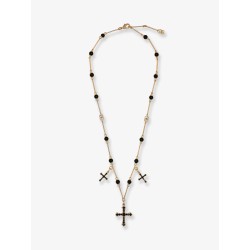 Brass rosary with cross charms