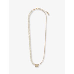 Brass necklace with pearls and DG logo