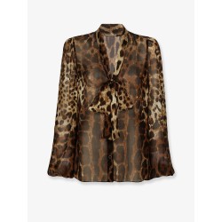 Chiffon shirt with animal print