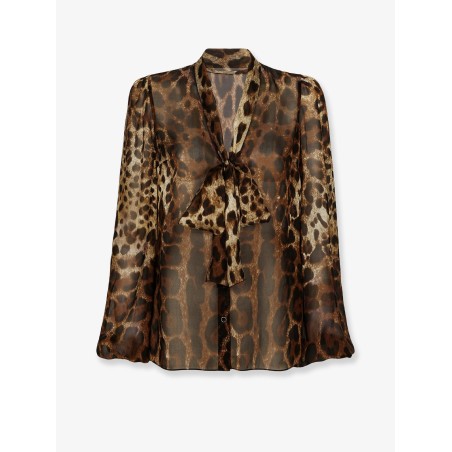 Chiffon shirt with animal print