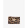 Patent leather card holder with animal print