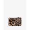 Patent leather card holder with animal print