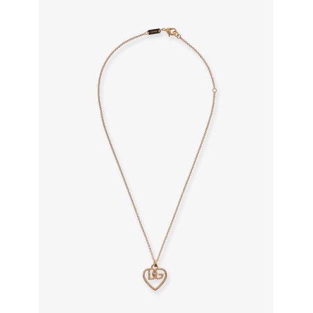 Gold brass necklace with rhinestones