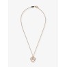 Gold brass necklace with rhinestones