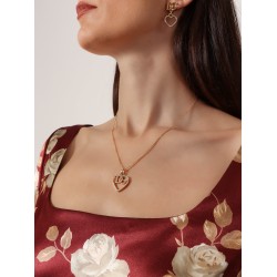 Gold brass necklace with rhinestones