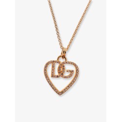 Gold brass necklace with rhinestones