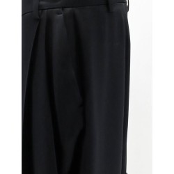 Pleated Straight Satin Trousers