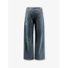Destroyed-effect blue denim jeans