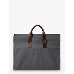 Technical fabric and leather garment bag