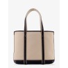 Canvas shoulder bag with embroidered logo on the front