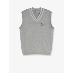 Cotton vest with front logo patch