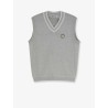 Cotton vest with front logo patch