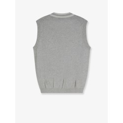 Cotton vest with front logo patch