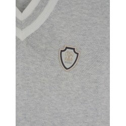 Cotton vest with front logo patch