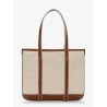 Canvas shoulder bag with embroidered logo on the front