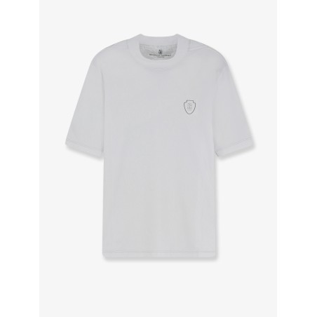 Technical fabric T-shirt with front logo patch