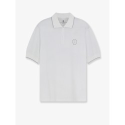 Technical fabric polo shirt with embroidered logo on the front