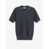 Cotton polo shirt with ribbed knit