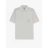 Virgin wool polo shirt with front logo patch