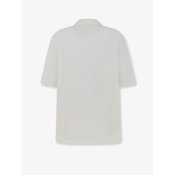 Virgin wool polo shirt with front logo patch