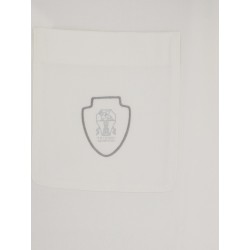 Virgin wool polo shirt with front logo patch