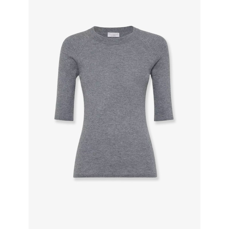 Cashmere and viscose blend lurex sweater