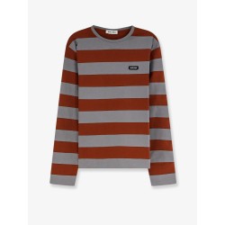 Cotton T-shirt with striped pattern