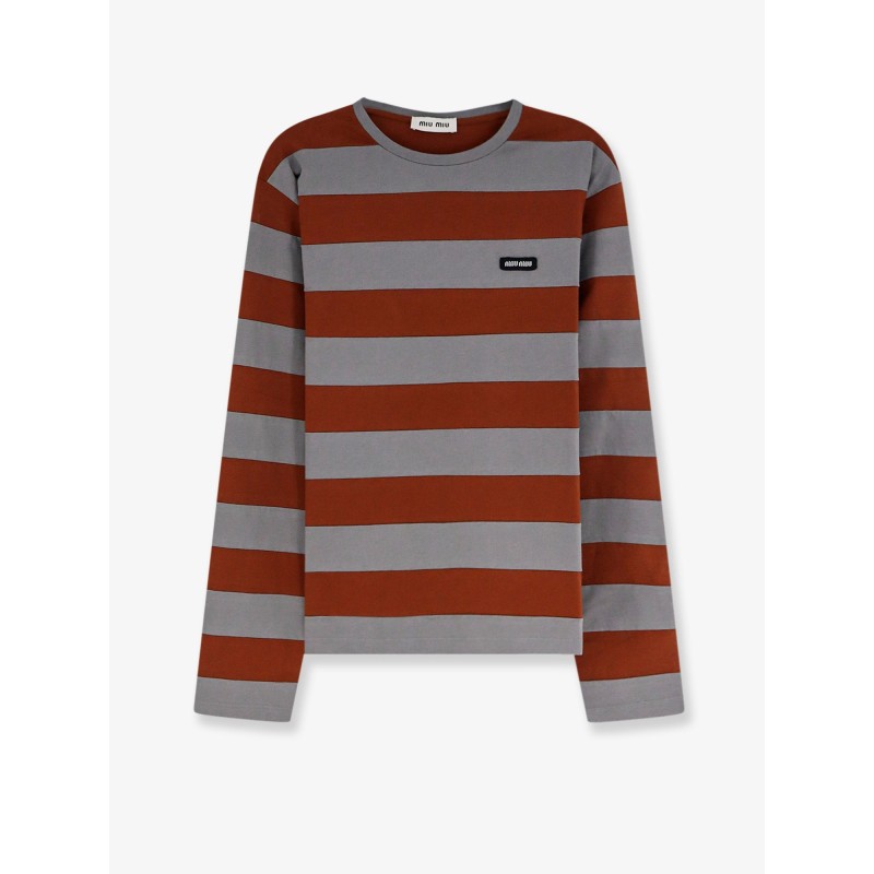 Cotton T-shirt with striped pattern