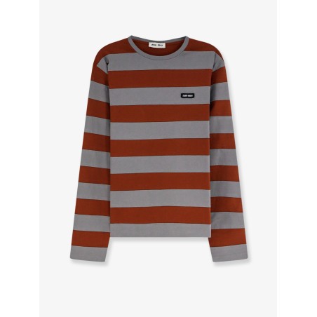 Cotton T-shirt with striped pattern