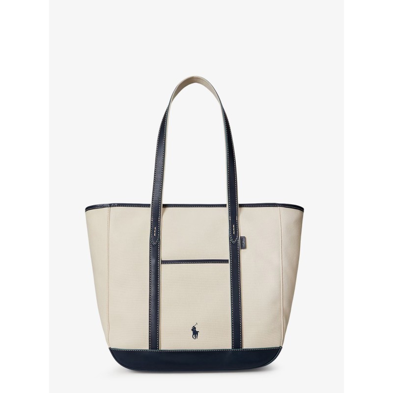 Canvas shopping bag with embroidered logo
