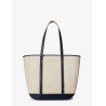 Canvas shopping bag with embroidered logo