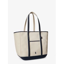 Canvas shopping bag with embroidered logo