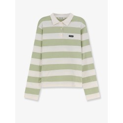 Cotton polo shirt with striped pattern