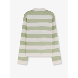 Cotton polo shirt with striped pattern
