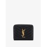 Quilted leather wallet with metal Cassandre logo