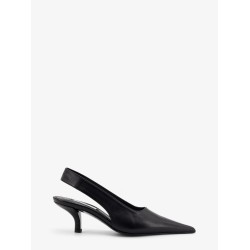 Leather décolleté slingbacks