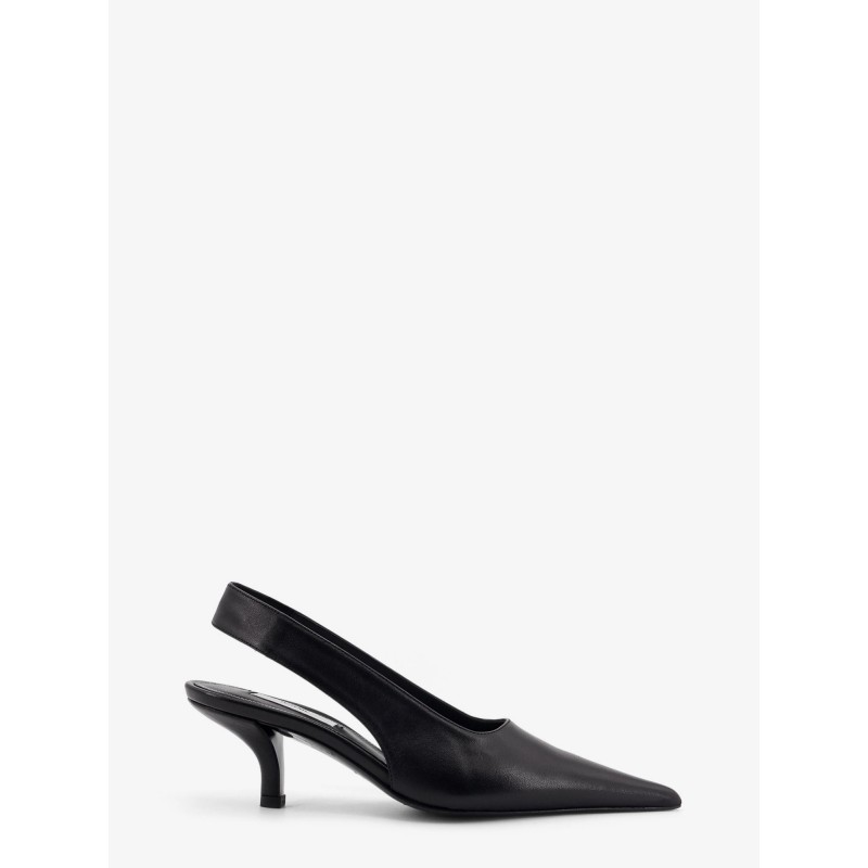 Leather décolleté slingbacks