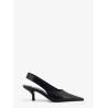 Leather décolleté slingbacks