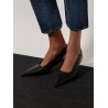 Leather décolleté slingbacks