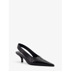 Leather décolleté slingbacks