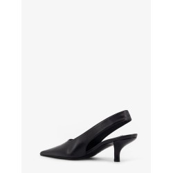 Leather décolleté slingbacks