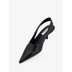 Leather décolleté slingbacks