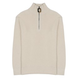 MAGLIA IN LANA E COTONE CON ZIP