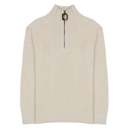 MAGLIA IN LANA E COTONE CON ZIP
